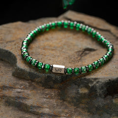 Green Miyuki Bead & Hematite Bracelet(4mm)