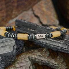 Yellow Jade & Hematite Bracelet(6mm)