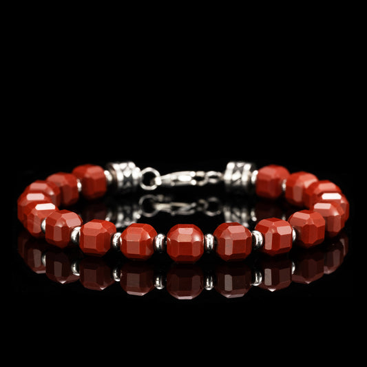 Faceted Red Jasper Bracelet(7mm)