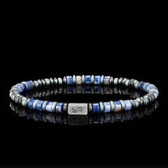 Blue Vein Stone & Hematite Bracelet(4mm)