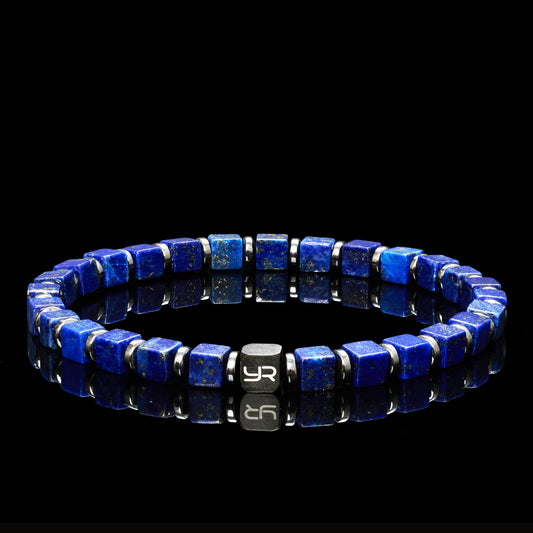 Square-Cut Lapis Lazuli Bracelet(4mm)