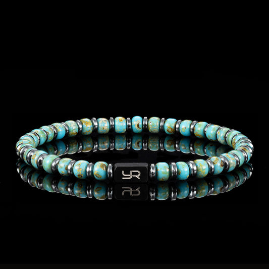 Light Blue Miyuki Bead & Hematite Bracelet(4mm)