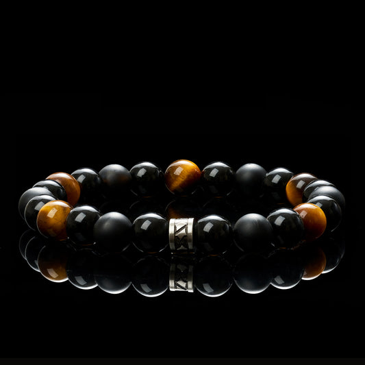 Tiger Eye & Obsidian Bracelet(8mm)