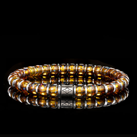 Yellow Czech Bead & Hematite Bracelet(6mm)