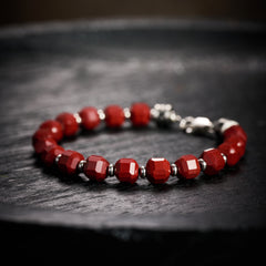Faceted Red Jasper Bracelet(7mm)