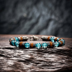 Topaz & Olive Pit Slice Bracelet(6mm)
