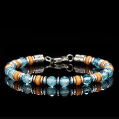 Topaz & Olive Pit Slice Bracelet(6mm)
