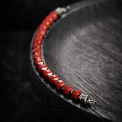 Faceted Red Jasper Bracelet(7mm)