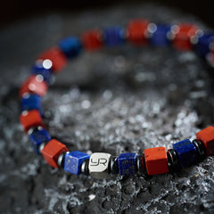 Red Stone & Lapis Lazuli Bracelet(4mm)