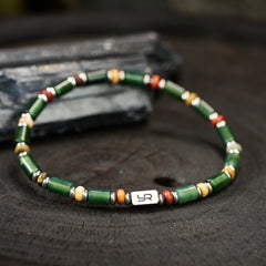 Qing Green Xiuyan Jade Bracelet(4mm)