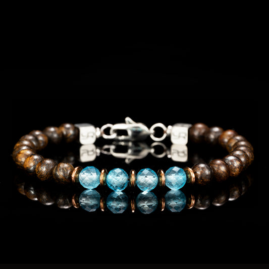 Blue Topaz & Goldstone Bracelet(6mm)