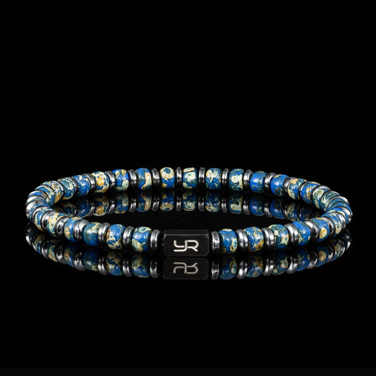 Deep Blue Miyuki Bead & Hematite Bracelet（4mm）