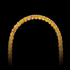 Yellow Czech Bead & Hematite Necklace（6mm）