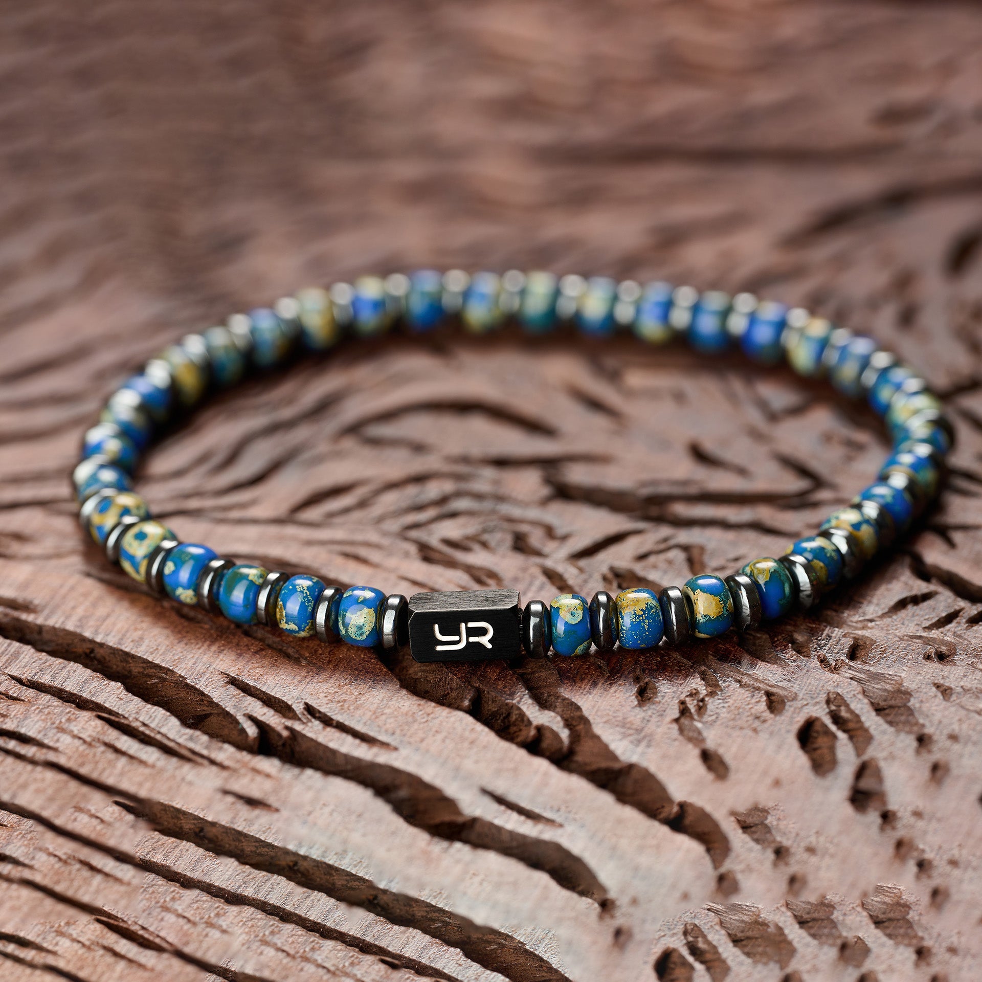 Deep Blue Miyuki Bead & Hematite Bracelet（4mm）