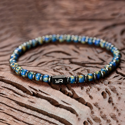 Deep Blue Miyuki Bead & Hematite Bracelet（4mm）
