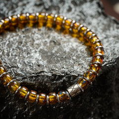 Yellow Czech Bead & Hematite Bracelet（6mm）