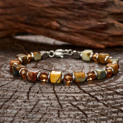 Cube Xiuyan Jade Bracelet（7mm）