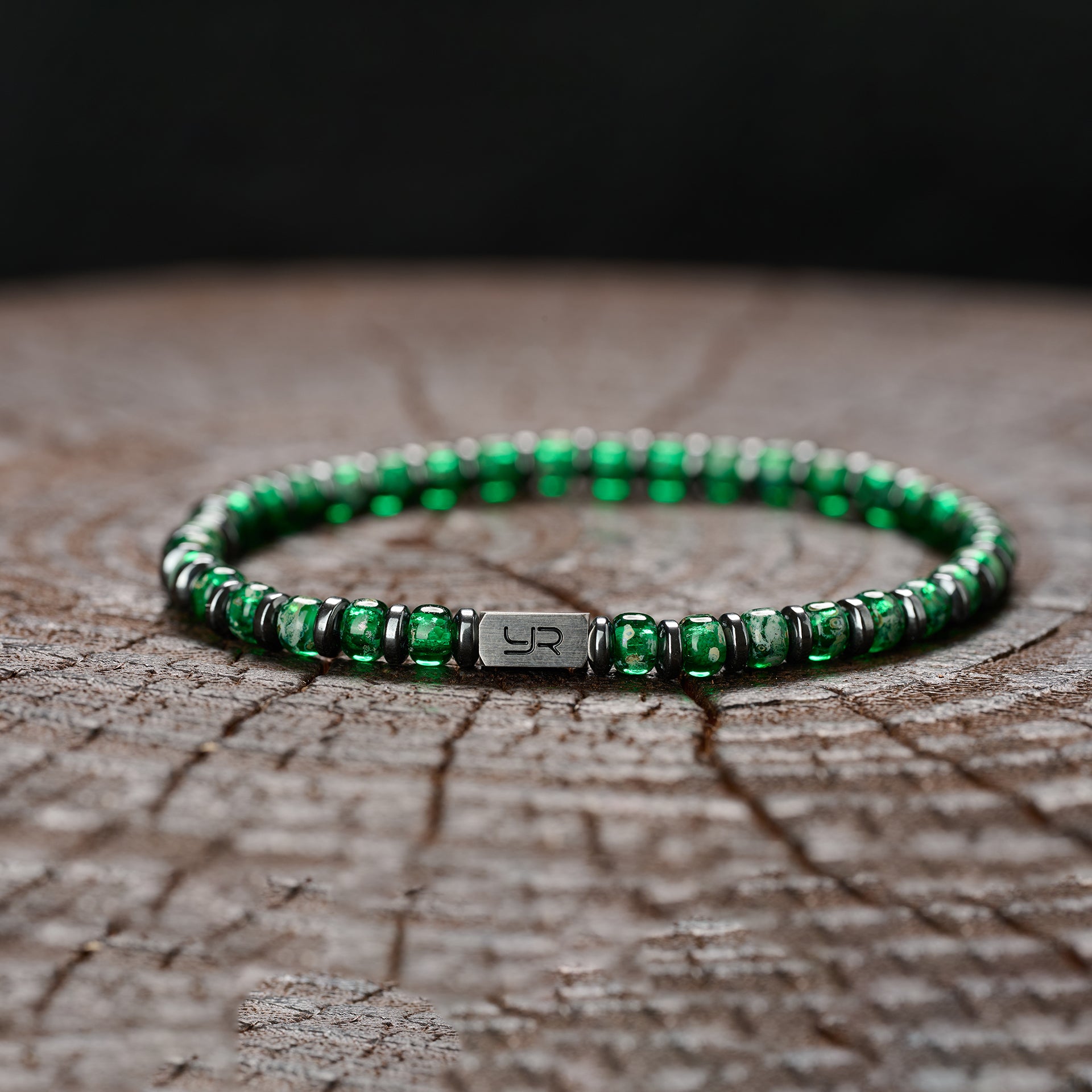 Green Miyuki Bead & Hematite Bracelet（4mm）