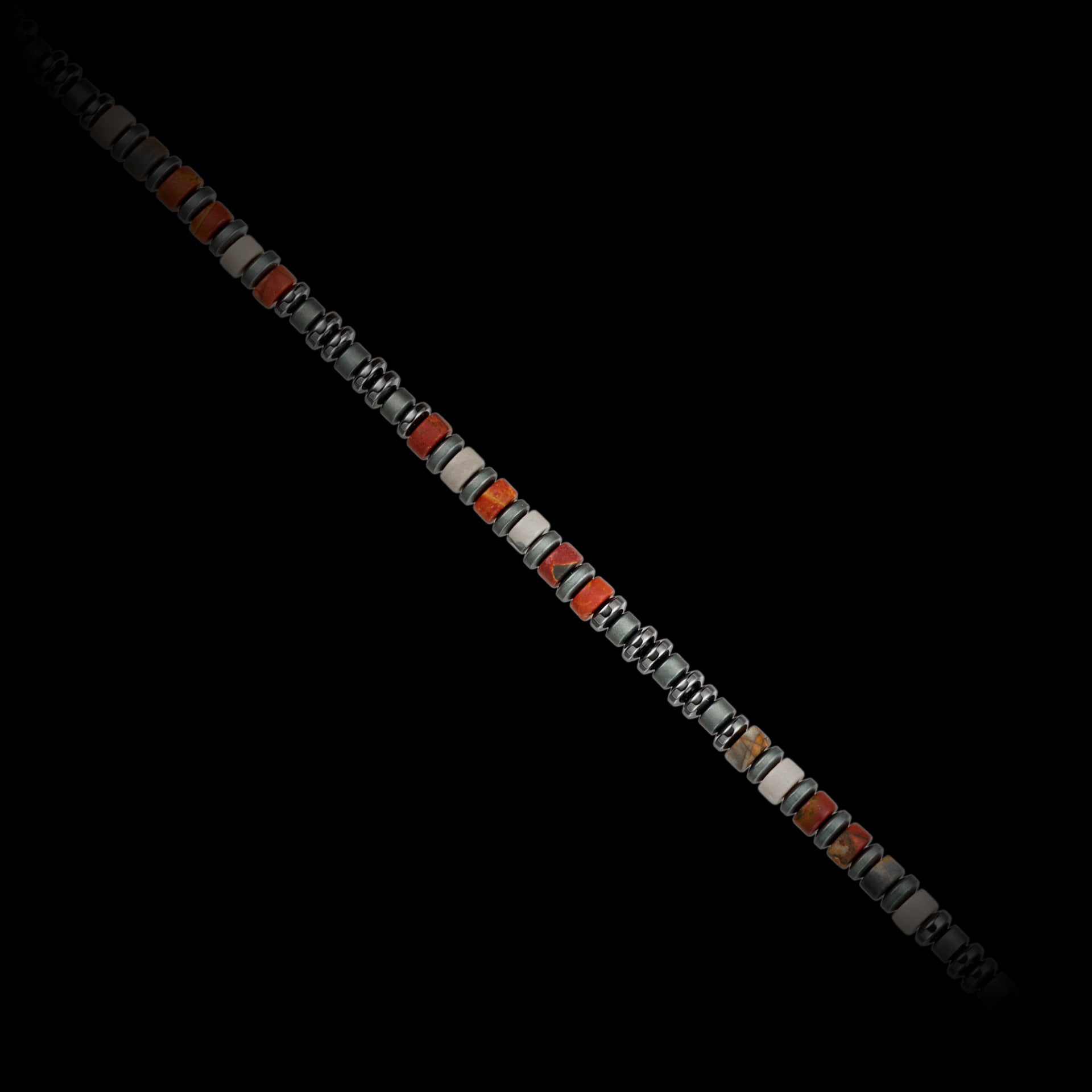 Multicolor Picasso Stone and Hematite Necklace（4mm）