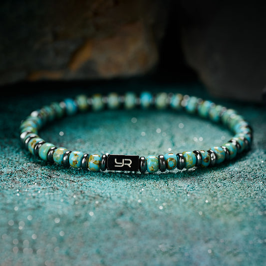 Light Blue Miyuki Bead & Hematite Bracelet（4mm）