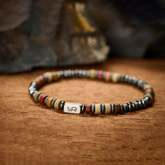 Multicolor Picasso Stone and Hematite Bracelet（4mm）