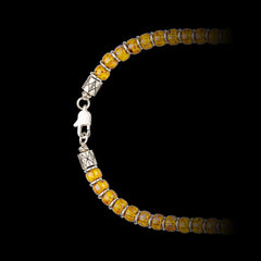 Yellow Czech Bead & Hematite Necklace（6mm）