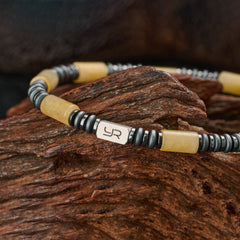 Yellow Jade & Hematite Bracelet（6mm）