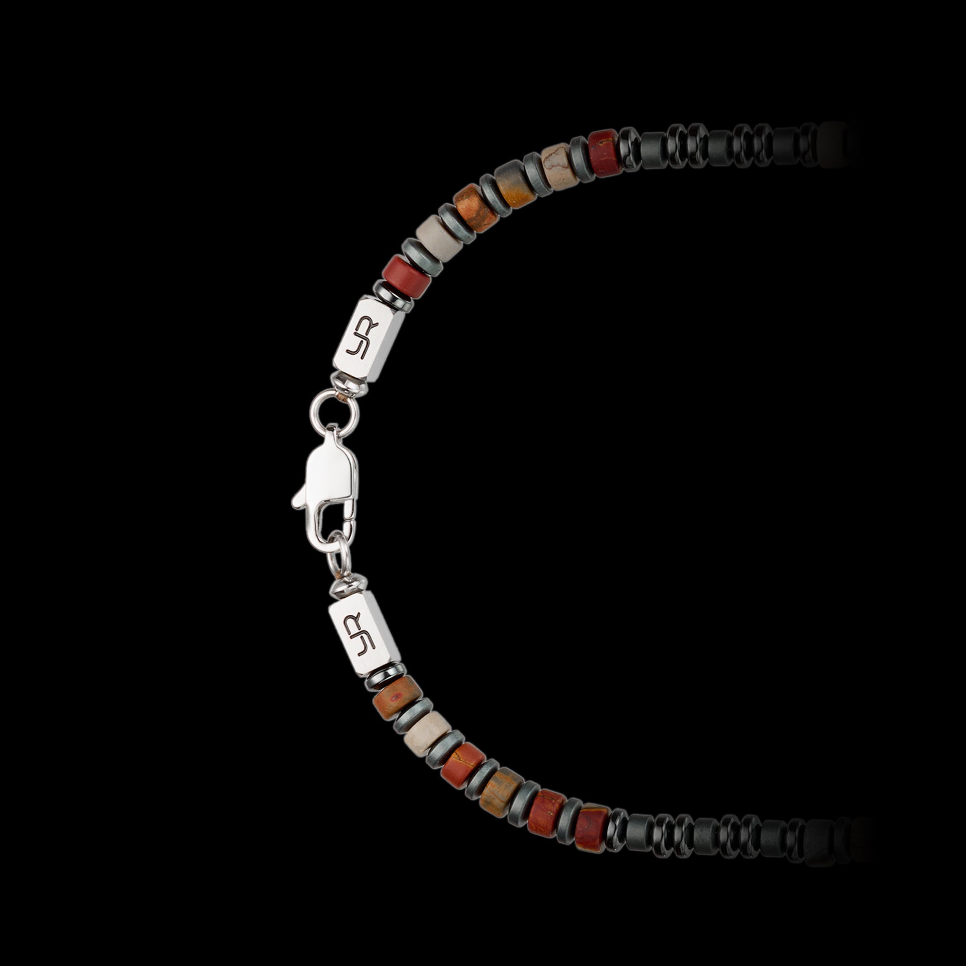 Multicolor Picasso Stone and Hematite Necklace（4mm）