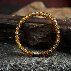 Yellow Czech Bead & Hematite Bracelet（6mm）