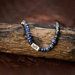 Blue Vein Stone & Hematite Bracelet（4mm）