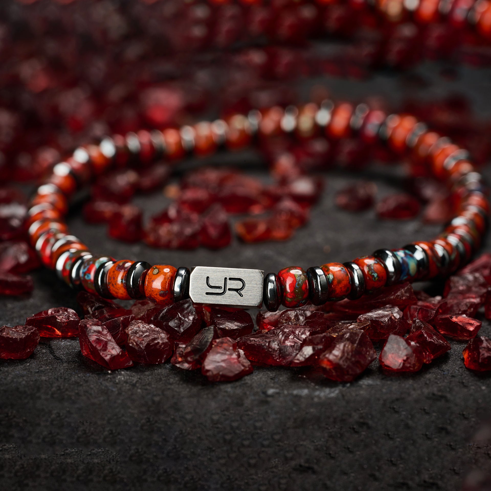 Red Miyuki Bead & Hematite Bracelet（4mm）