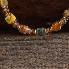 Cube Xiuyan Jade Bracelet（7mm）