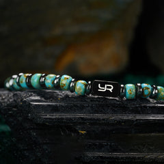 Light Blue Miyuki Bead & Hematite Bracelet（4mm）