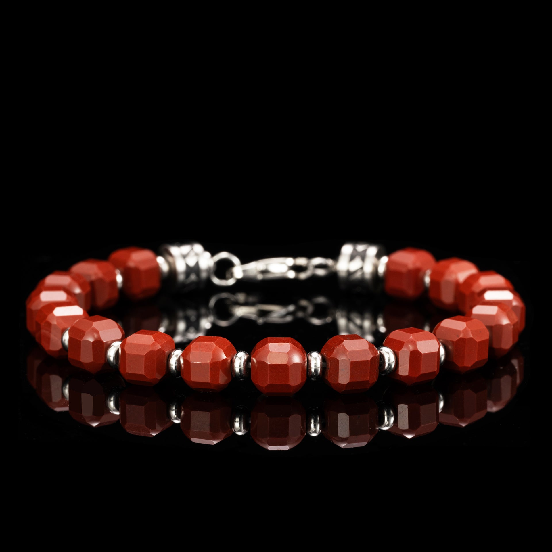 Faceted Red Jasper Bracelet（7mm）