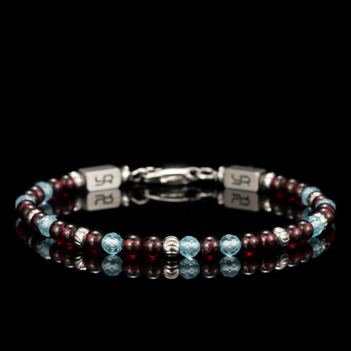 Garnet & Topaz Bracelet（4mm）
