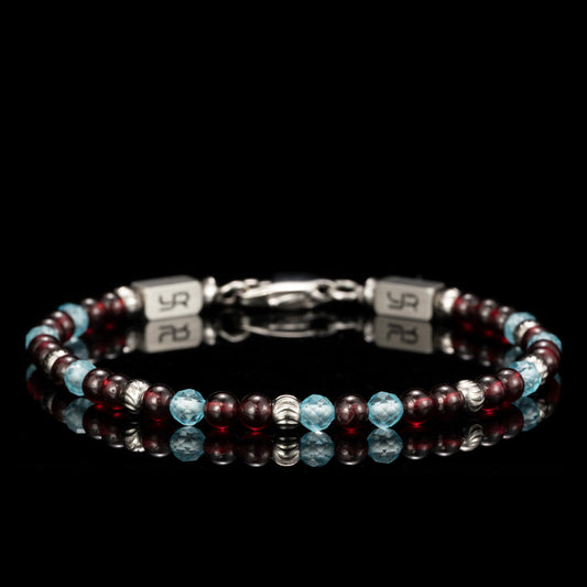 Garnet & Topaz Bracelet（4mm）