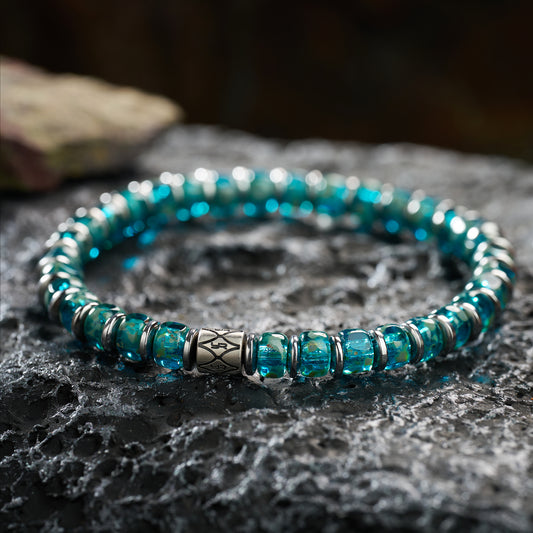 Blue & Hematite Bracelet（6mm）