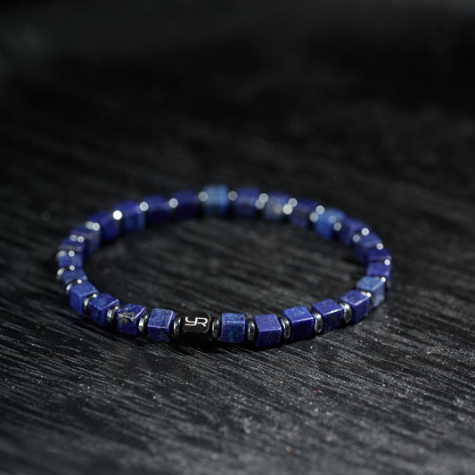 Square-Cut Lapis Lazuli Bracelet（4mm）