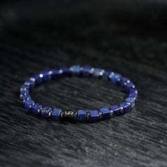 Square-Cut Lapis Lazuli Bracelet（4mm）