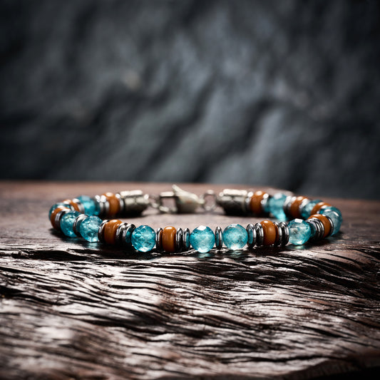 Topaz & Olive Pit Slice Bracelet（6mm）