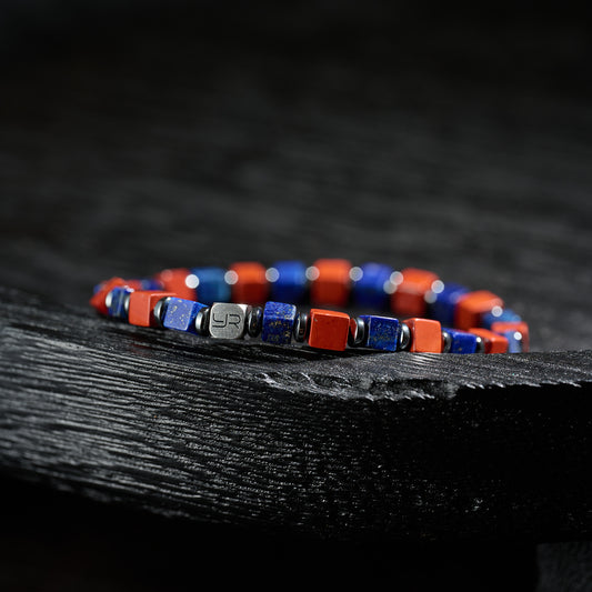 Red Stone & Lapis Lazuli Bracelet（4mm）