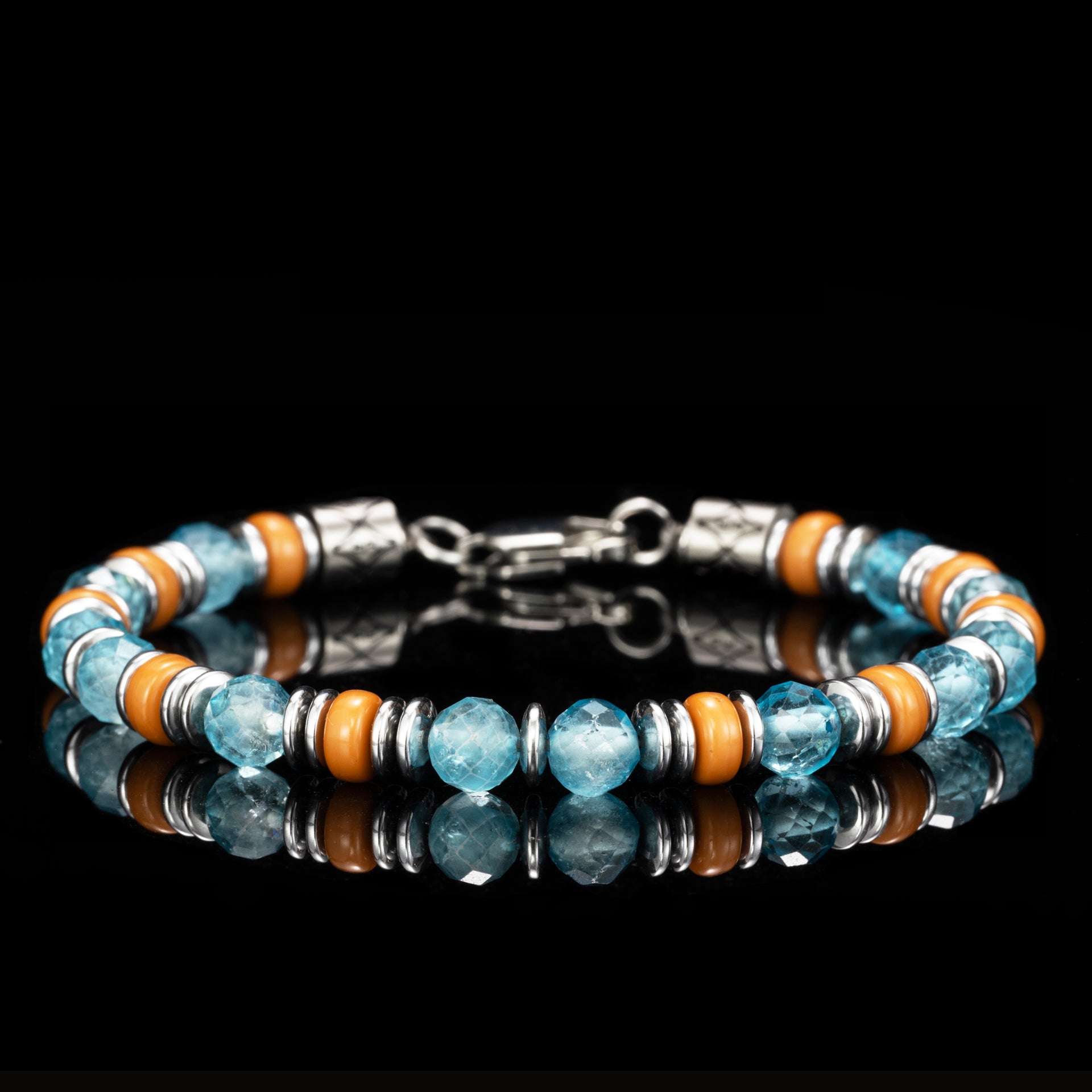 Topaz & Olive Pit Slice Bracelet（6mm）