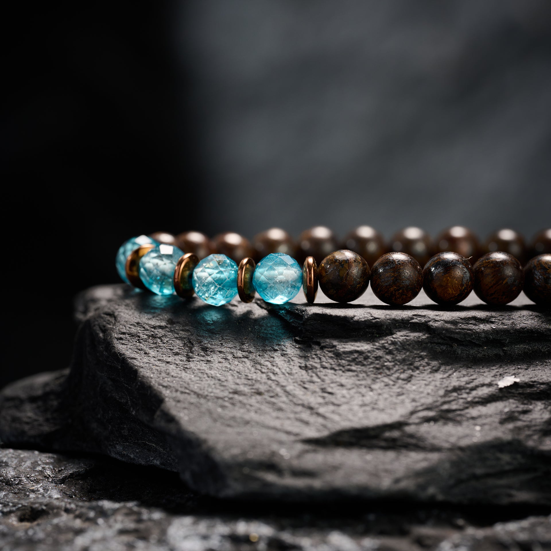 Blue Topaz & Goldstone Bracelet（6mm）