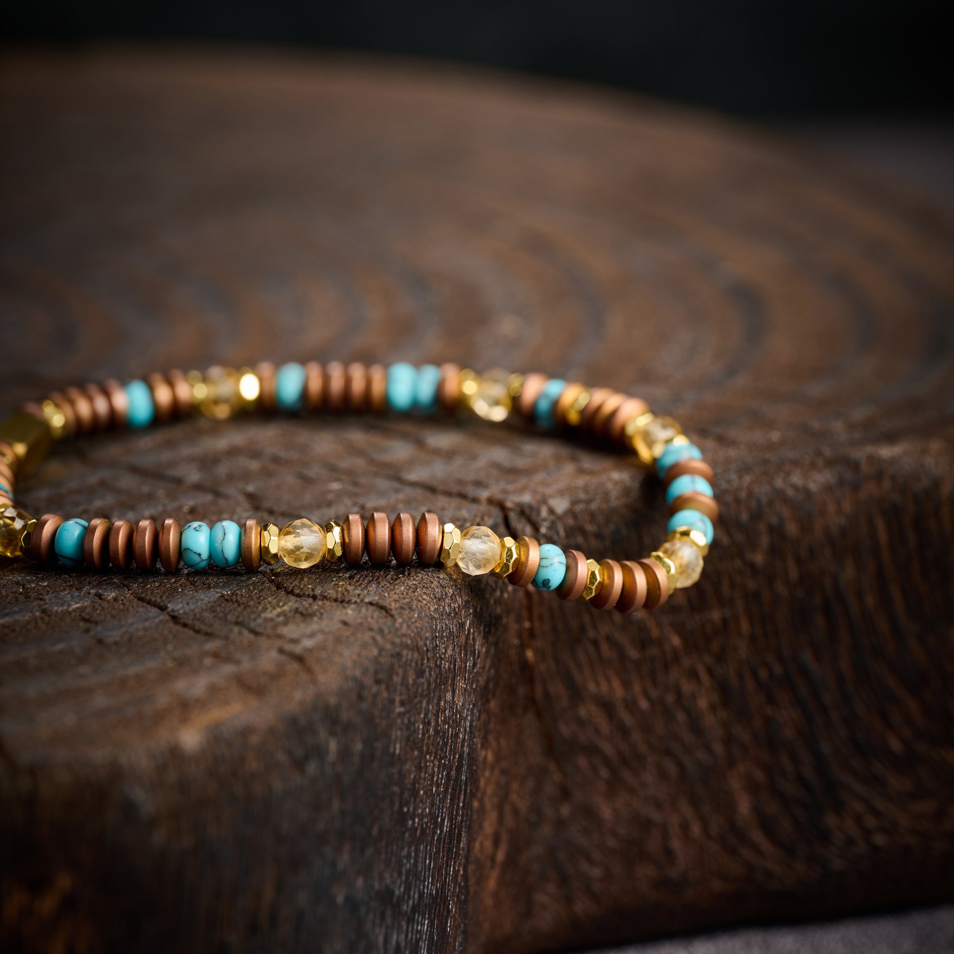 Citrine & Hematite Bracelet（4mm）