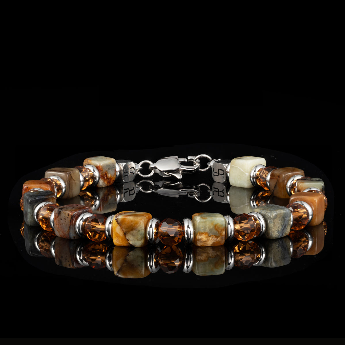 Cube Xiuyan Jade Bracelet（7mm）