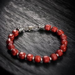 Faceted Red Jasper Bracelet（7mm）