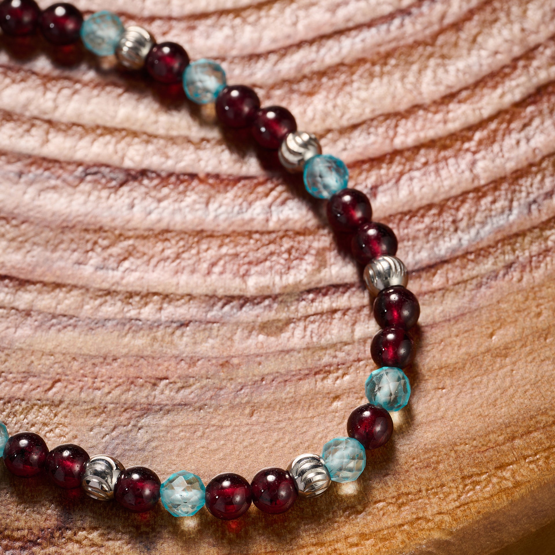 Garnet & Topaz Bracelet（4mm）