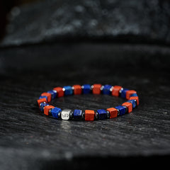Red Stone & Lapis Lazuli Bracelet（4mm）