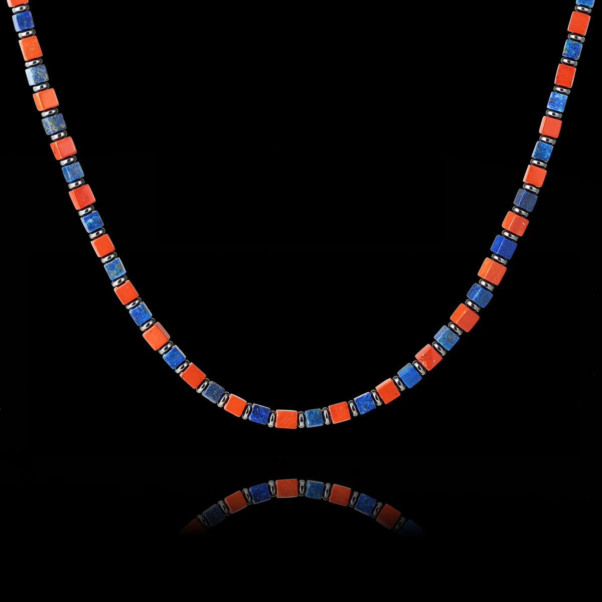 Lapis Lazuli and Red Stone Necklace