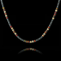 Multicolor Picasso Stone and Hematite Necklace（4mm）